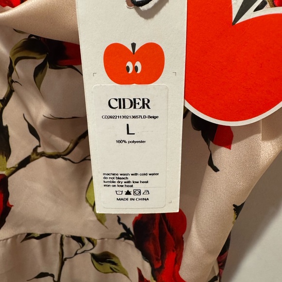 NWT Cider Satin Forgotten Rose Maxi Dress - Picture 6 of 9